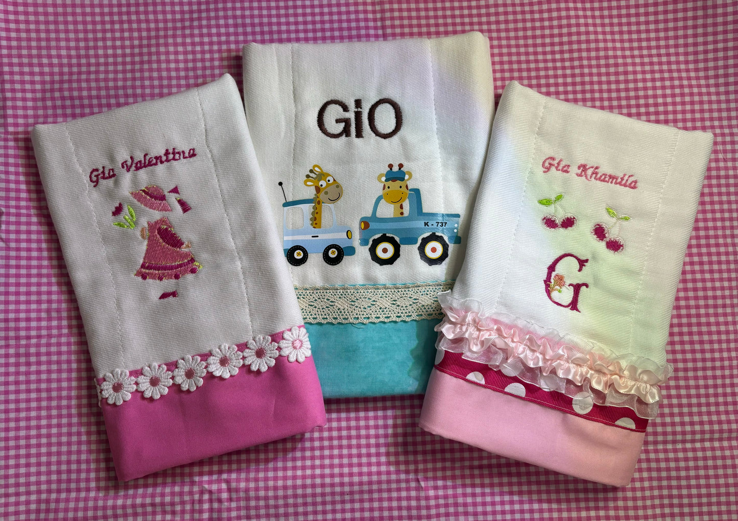 Soft & Stylish Baby Burp Diapers with Custom Name