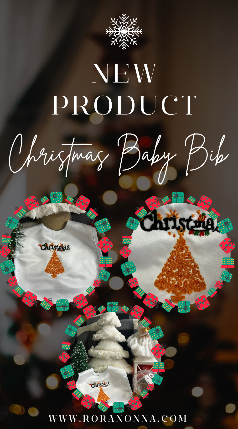 Customizable Blank Baby Bibs (Christmas Season)